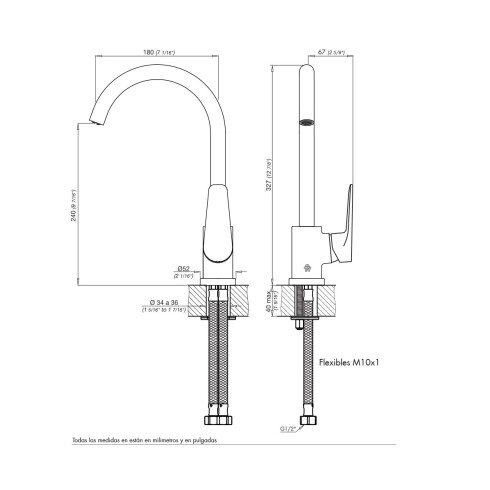 Monocomando De Mesada De Cocina Cromado 000