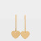 Aros Colgantes Cortos Con corazón Aros Colgantes Cortos Con Corazón - Dorado