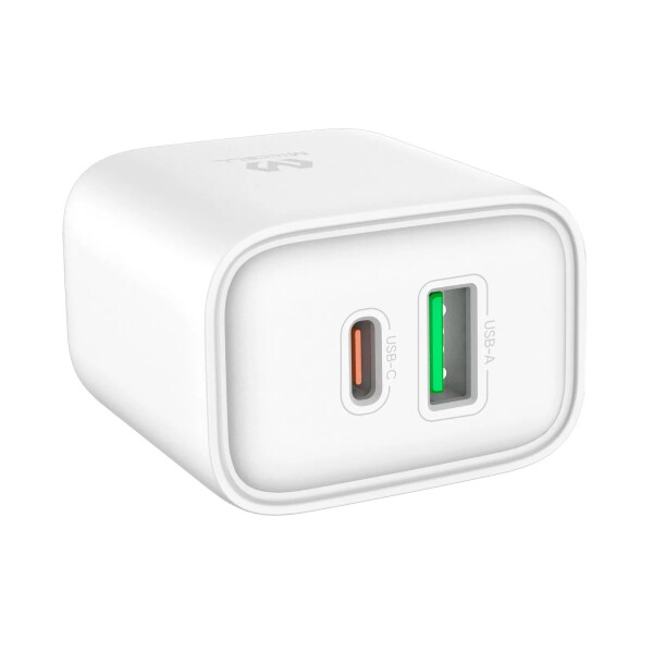 Ficha Cargador Miccell 20W 2 Puertos USB C + USB De Pared Variante Color Blanco