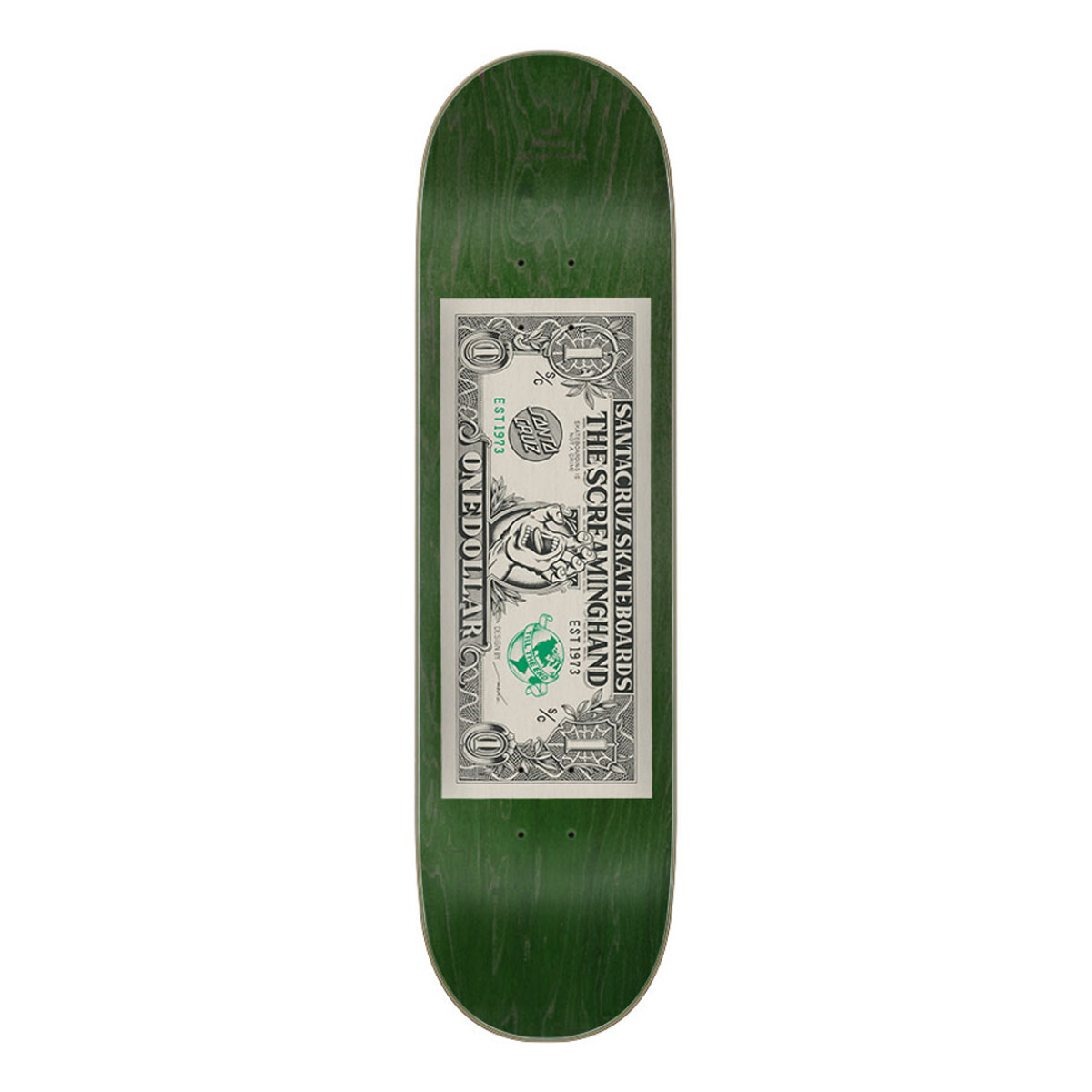 Deck Santa Cruz Dollar Hand 8.25" (Lija incluida) 