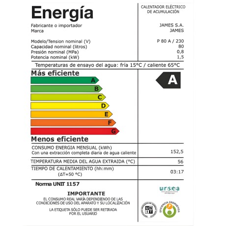 Termotanque Calefón de acero James Horizontal 80Lts Garantía Oficial Termotanque Calefón de acero James Horizontal 80Lts Garantía Oficial