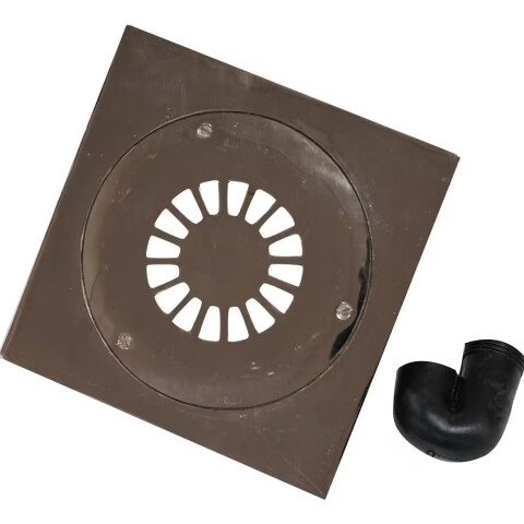 Rejilla bronce cromada c/sifón caja plomo 20x20cm Rejilla Bronce Cromada C/sifón Caja Plomo 20x20cm