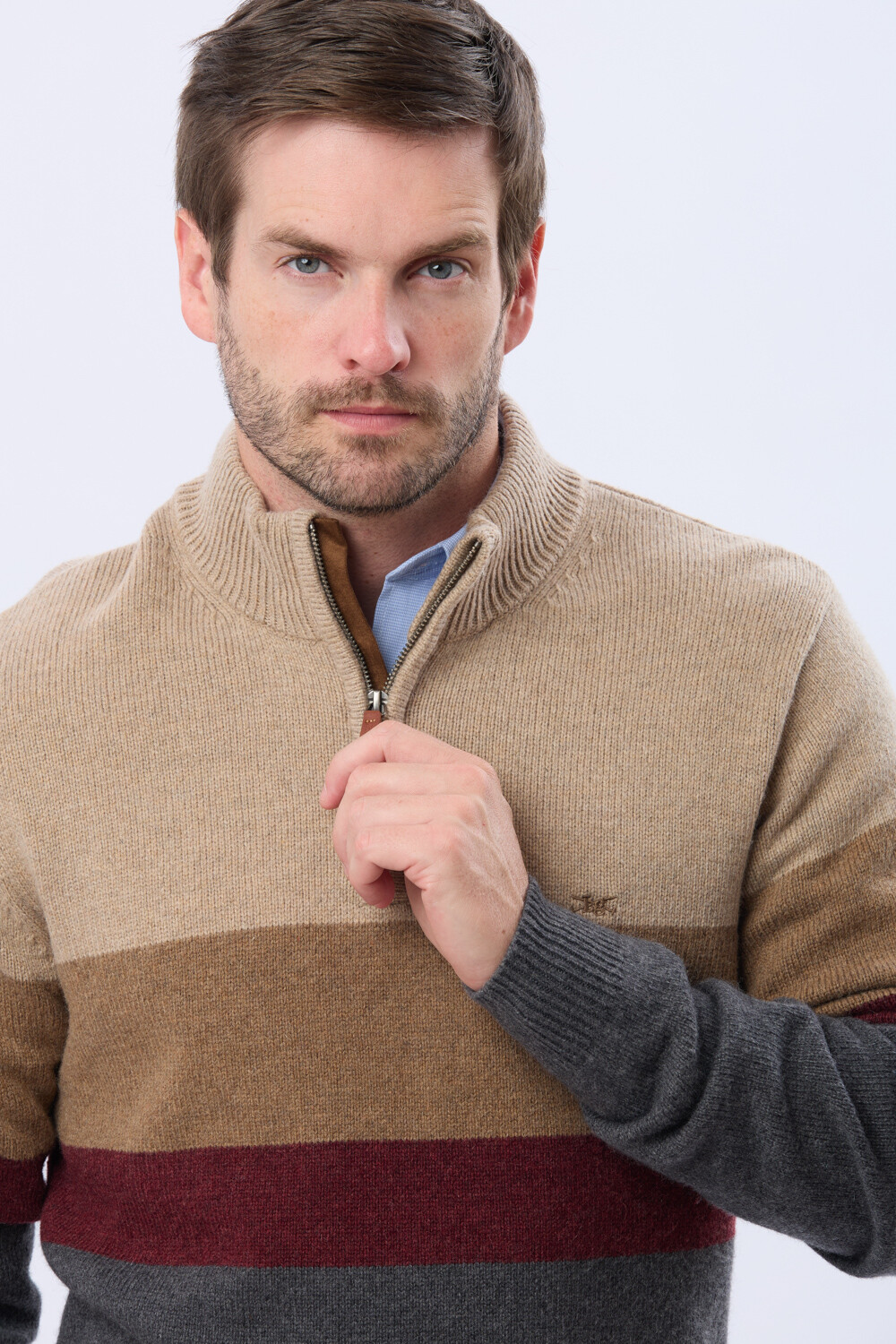 BUZO TEJIDO A RAYAS Gris