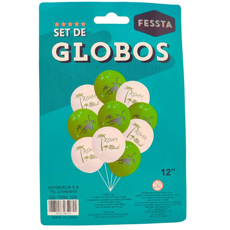 Set de Globo Dinosaurio Fessta x10 Set de Globo Dinosaurio Fessta x10