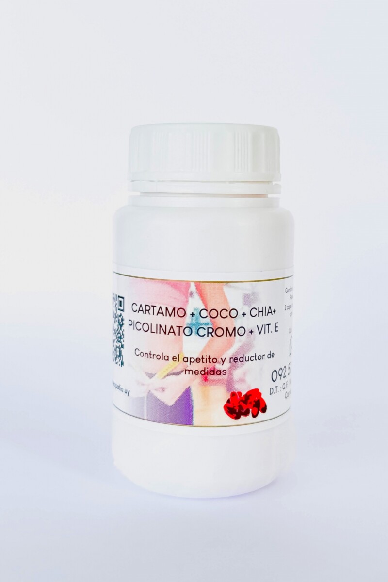Cártamo+Coco+ Chia+ Picolinato de Cromo+ Vitamina E 30 cápsulas