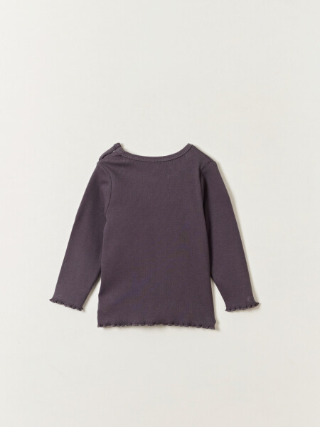 Remera rib Estampa Bonjour Gris