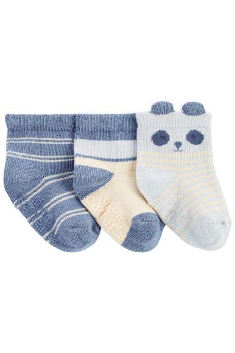 Pack tres pares de medias de algodón, diseño panda Pack tres pares de medias de algodón, diseño panda