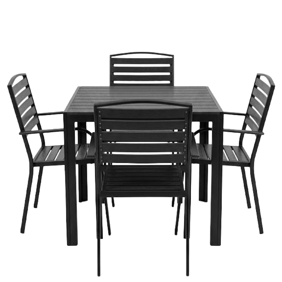 JGO MESA CUAD DE JARDIN NEGRO 5PZAS 