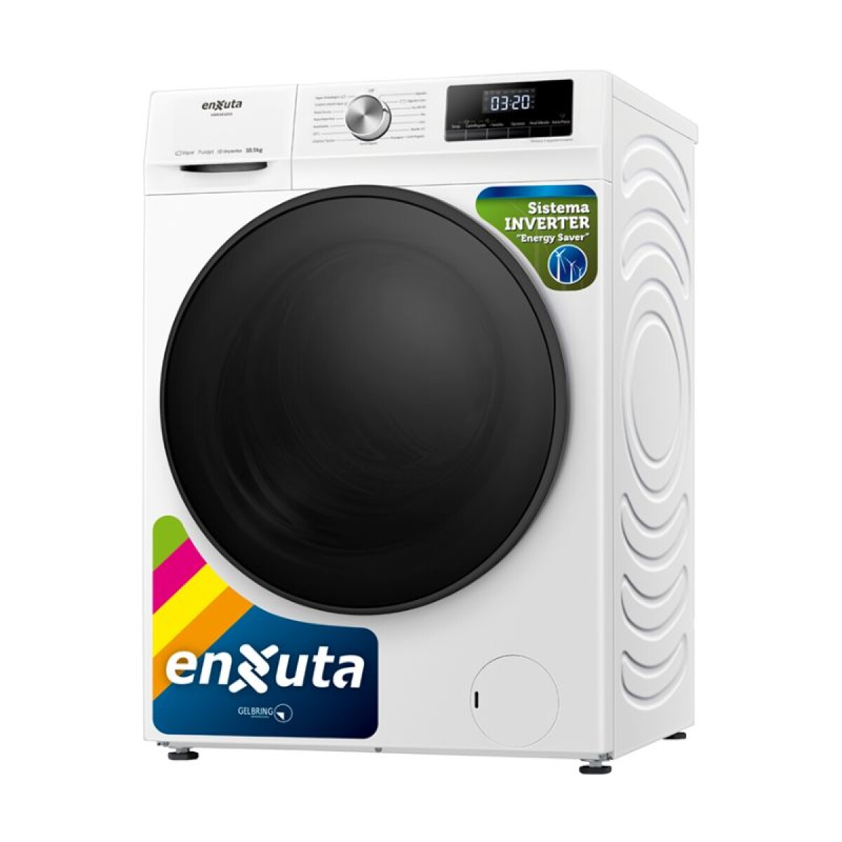 LAVARROPAS AUTOMATICO 10.5 KG FRONTAL ENXUTA 