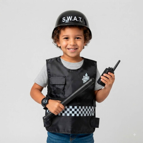 Set Disfraz Completo Bombero Policía Constructor Policia