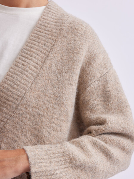 Cardigan de punto Beige