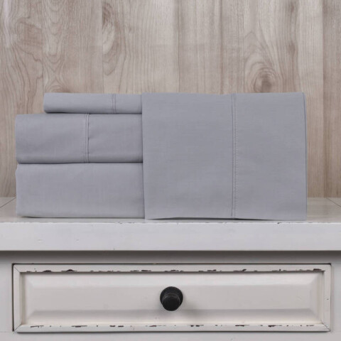 Juego de Sábanas 2 Plazas Queen Lisa 400 Hilos Gris