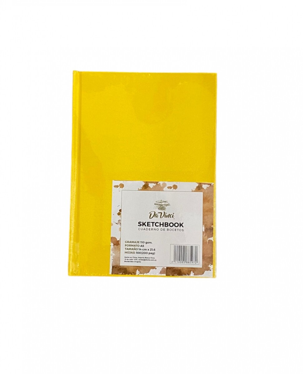 Sketchbook Cosido Da Vinci A5 - Amarillo 