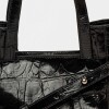 Mini Bag The Icon en cuero grabado big croco Negro