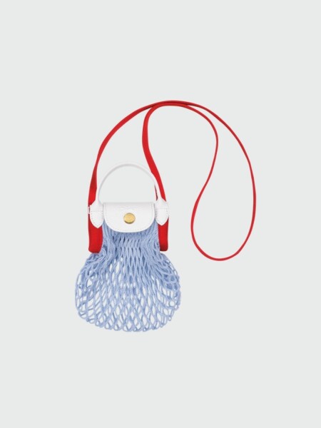 Longchamp -Cartera de red mini, Le pliage Filet Gris Oscuro