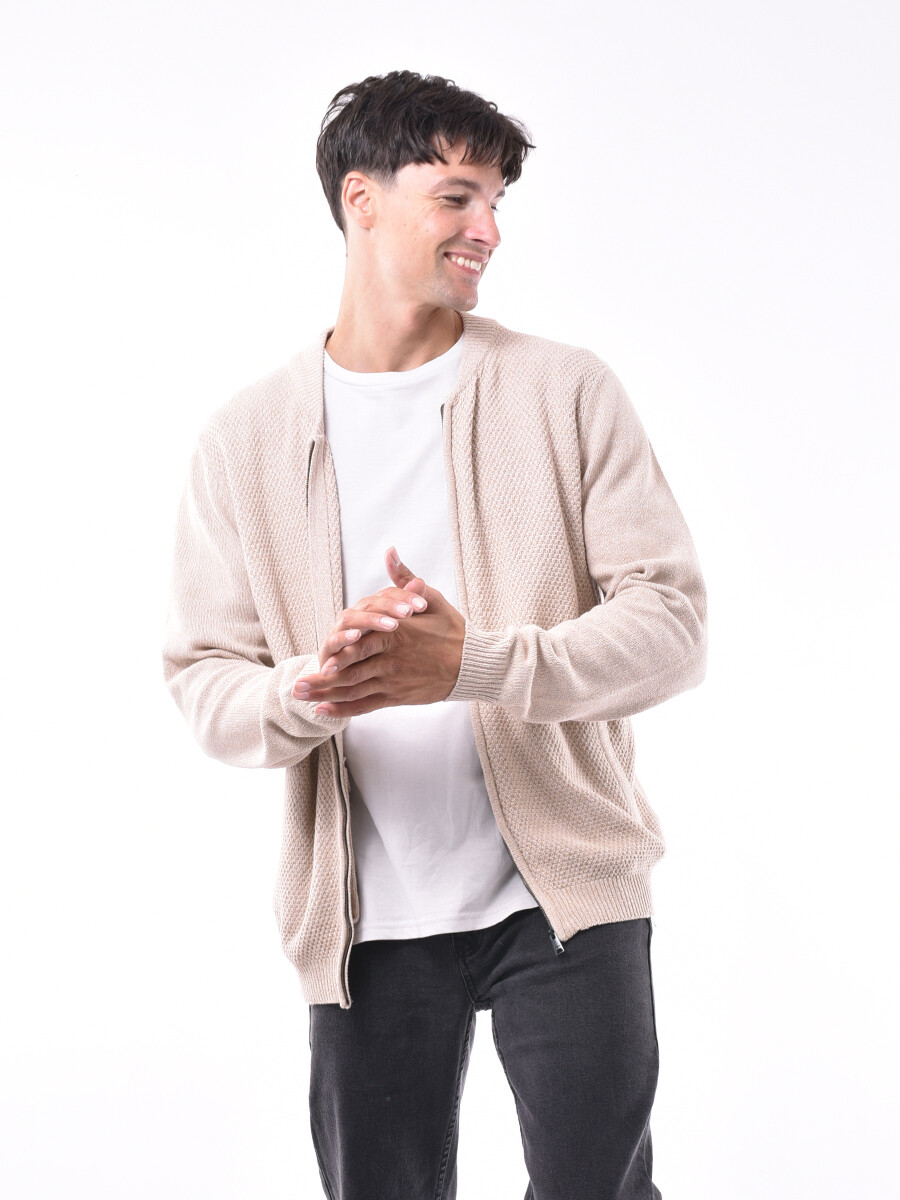 CAMPERA TEJIDA ANDROS - BEIGE MELANGE 
