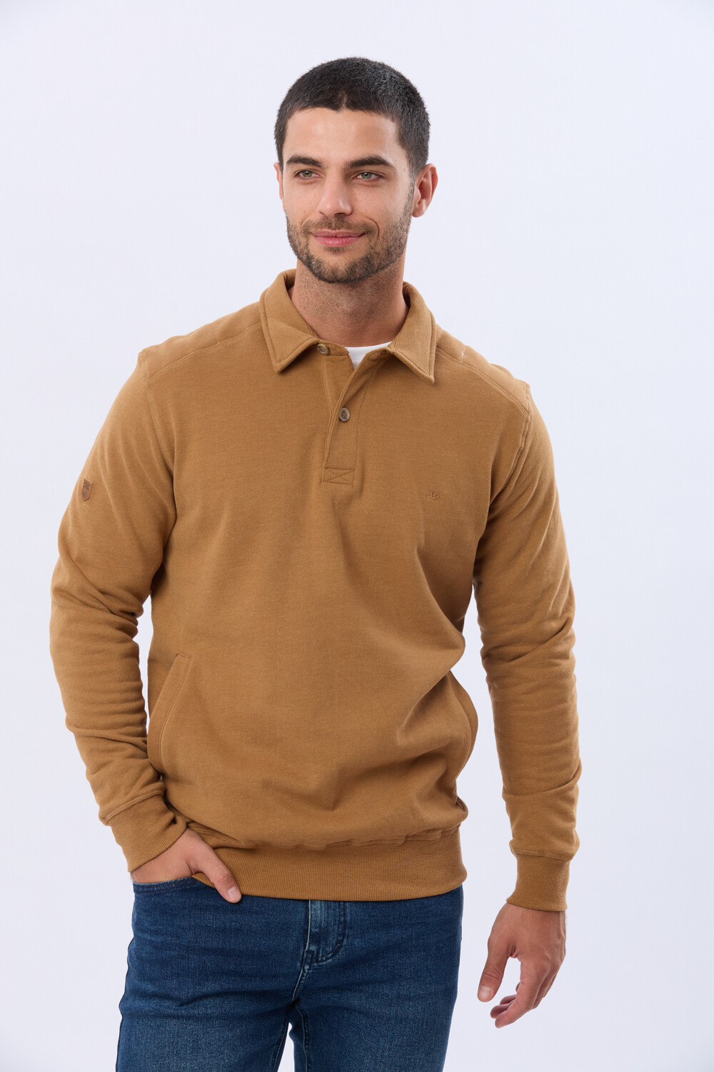 BUZO POLO DE FELPA Mostaza