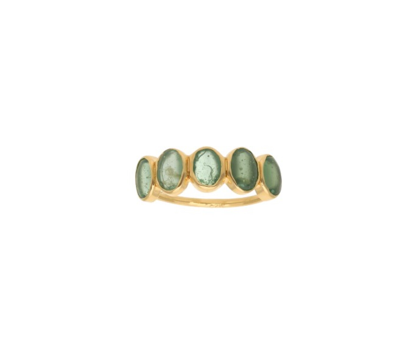 Anillo medio sin fin -Plata rodinada con micra oro 18k-Piedra Esmeralda- AN2019 - conpiedra 