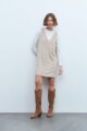 Vestido simil gamuza beige