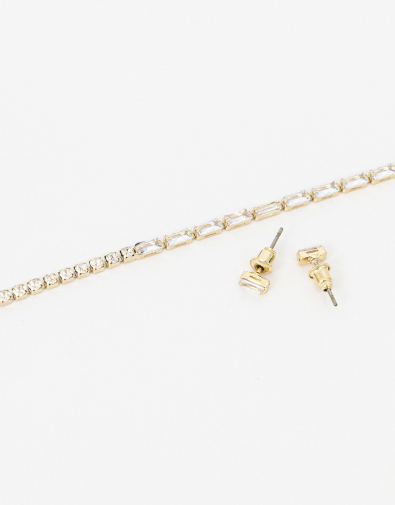 Bijouterie Set Sets temáticos Set De Aros Pasantes Y Choker - Dorado