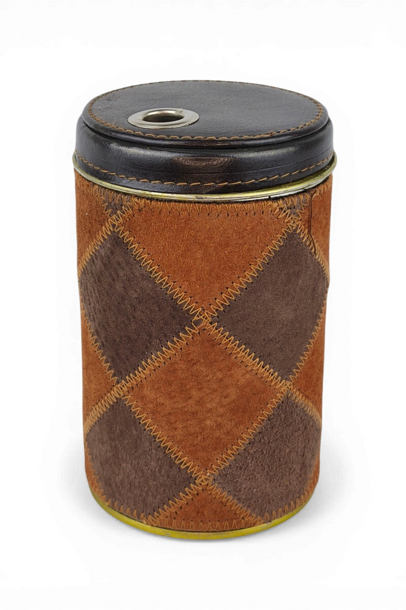 Yerbera c/ detalle pecari rombo puzzle Marrón