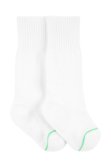 Medias deportivas de algodón, blancas. Talle 2/4T Sin color