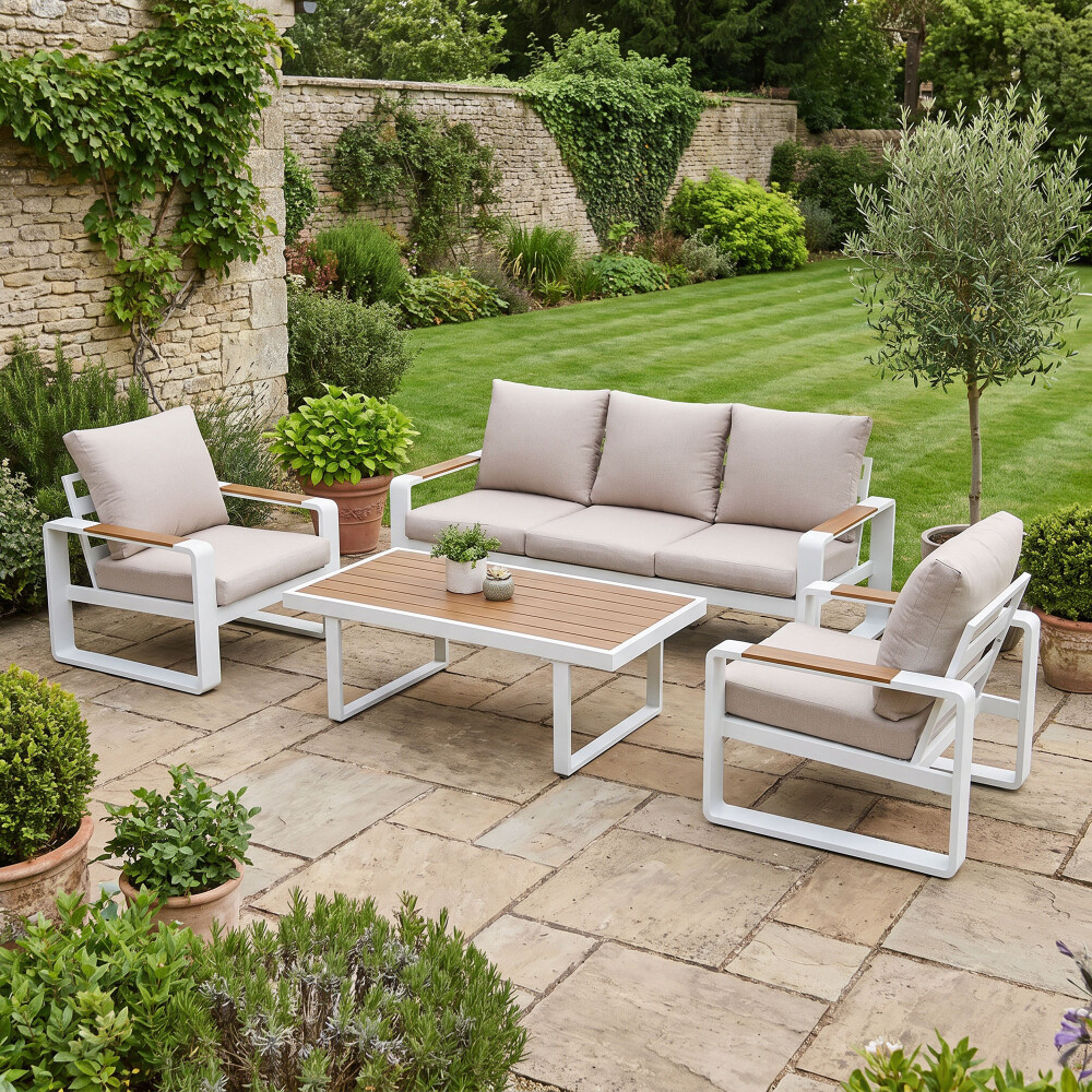 SET DE LIVING ALUMINIO BLANCO AMALFI
