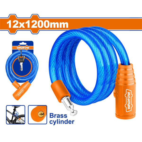 CANDADO BICICLETA 120CM 12MM WADFOW CANDADO BICICLETA 120CM 12MM WADFOW