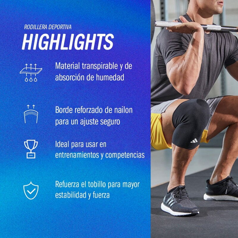 Rodillera Deportiva Adidas S Negro