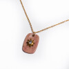 Collar acero piedra rosa con sol Collar acero piedra rosa con sol