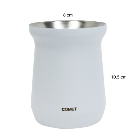 Mate Acero Inoxidable Doble Pared 260ml Comet Colores Lisos Blanco