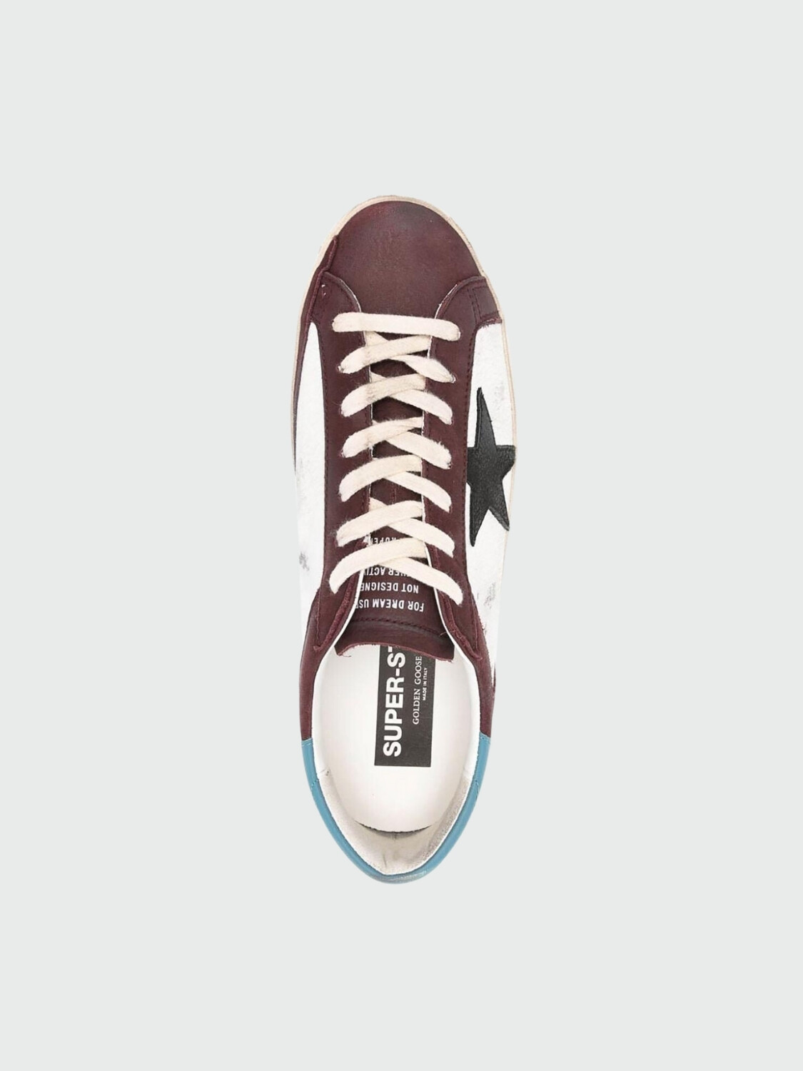 Golden Goose - SUPER STAR DISTRESSED CRACKED-LEATHER Bordó