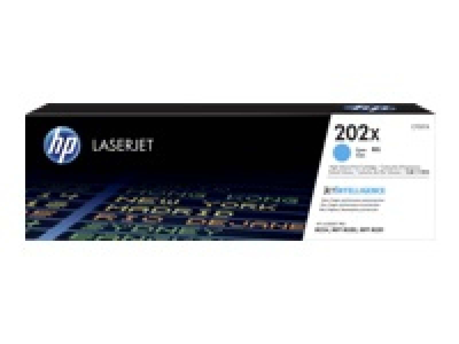 HP 202X - Alto rendimiento - cián - original - LaserJet - cartucho de tóner (CF501X) - para Color LaserJet Pro M254dw, M254nw, M 