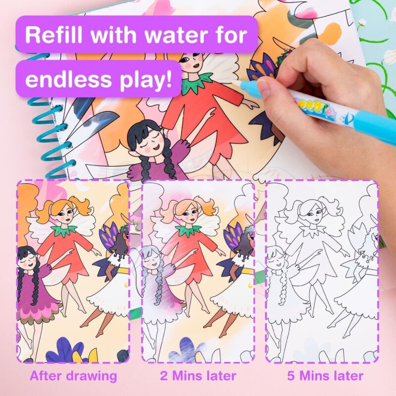 Libros para colorear con agua 3 en 1 Princesas