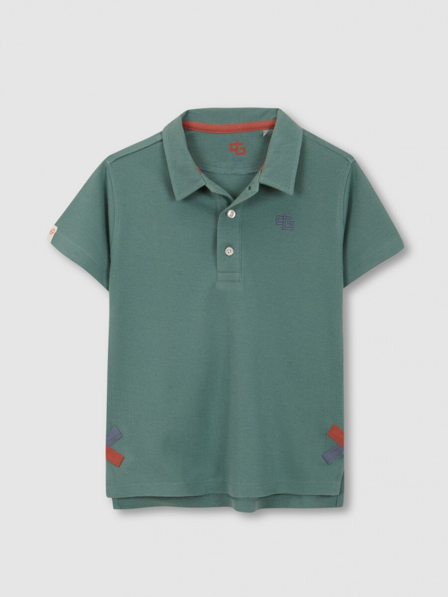 Polo Detalles Contraste Verde Nuevo