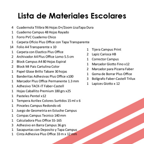 Lista de Materiales Escolares The Anglo School - 6º Carrasco Lista de Materiales Escolares The Anglo School - 6º Carrasco