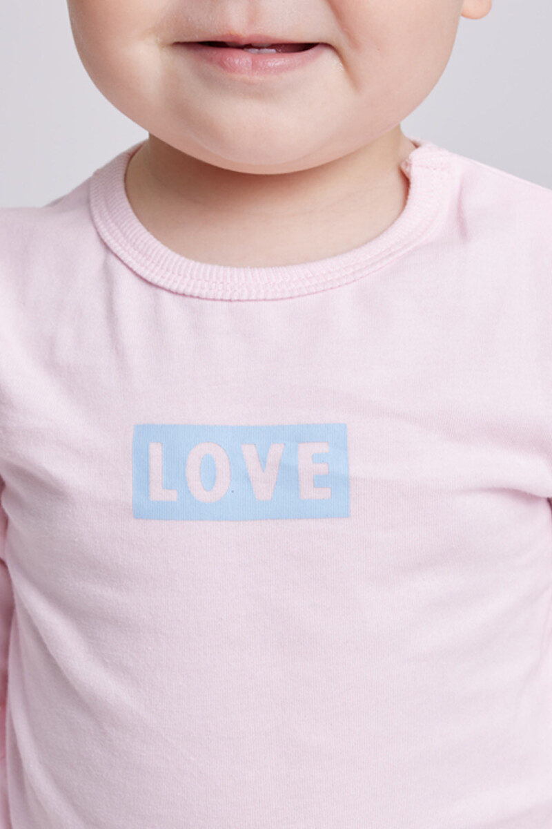 Body estampa Love Rosa