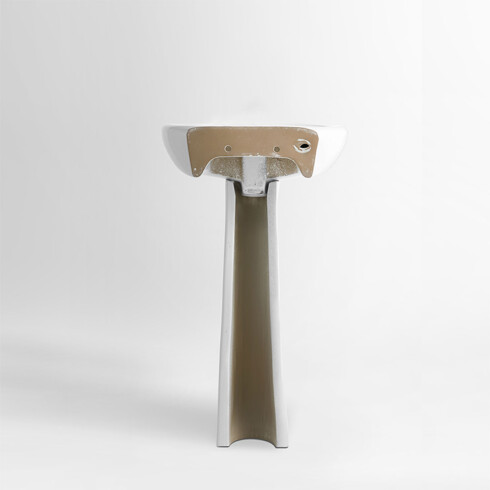 BACHA PILETA PARA PEDESTAL LINEA GRAND BLANCO BRILLO 49X41CM BLANCO