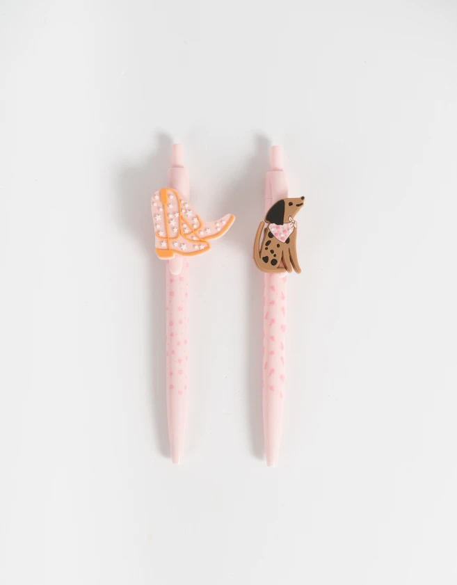 Lapices y Lapiceras Animalito Set De Lapiceras Con Toppers - Rosa Claro