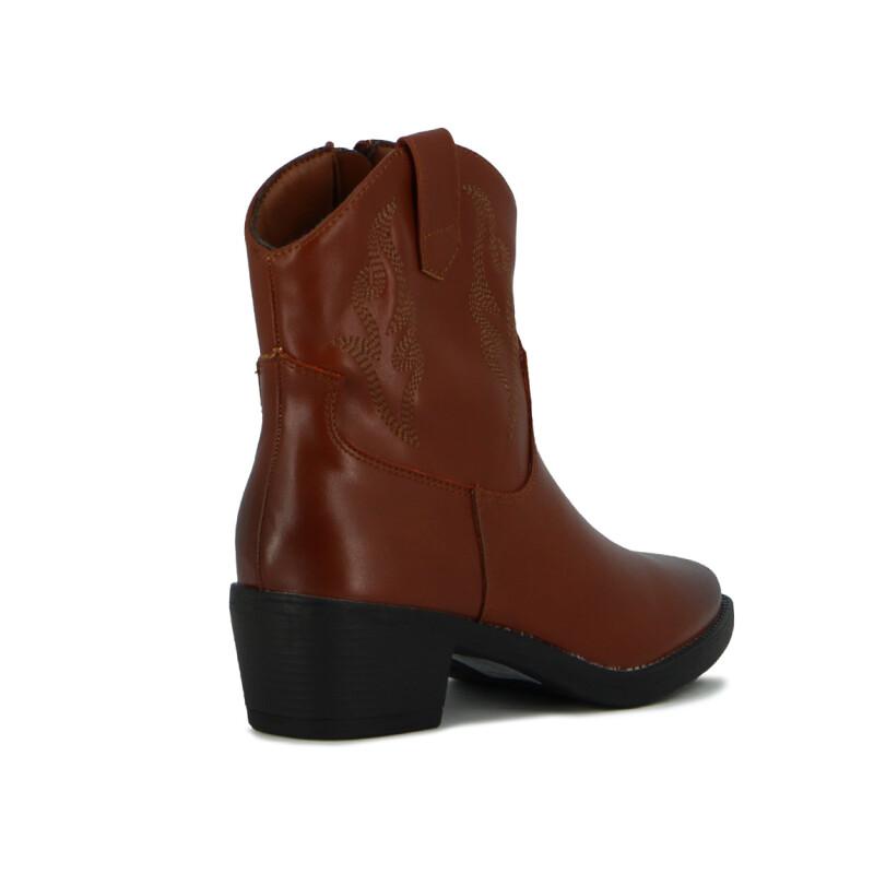 Darkness Bota De Dama Tejana Caña Baja Taco Cuadrado - Tan Tan