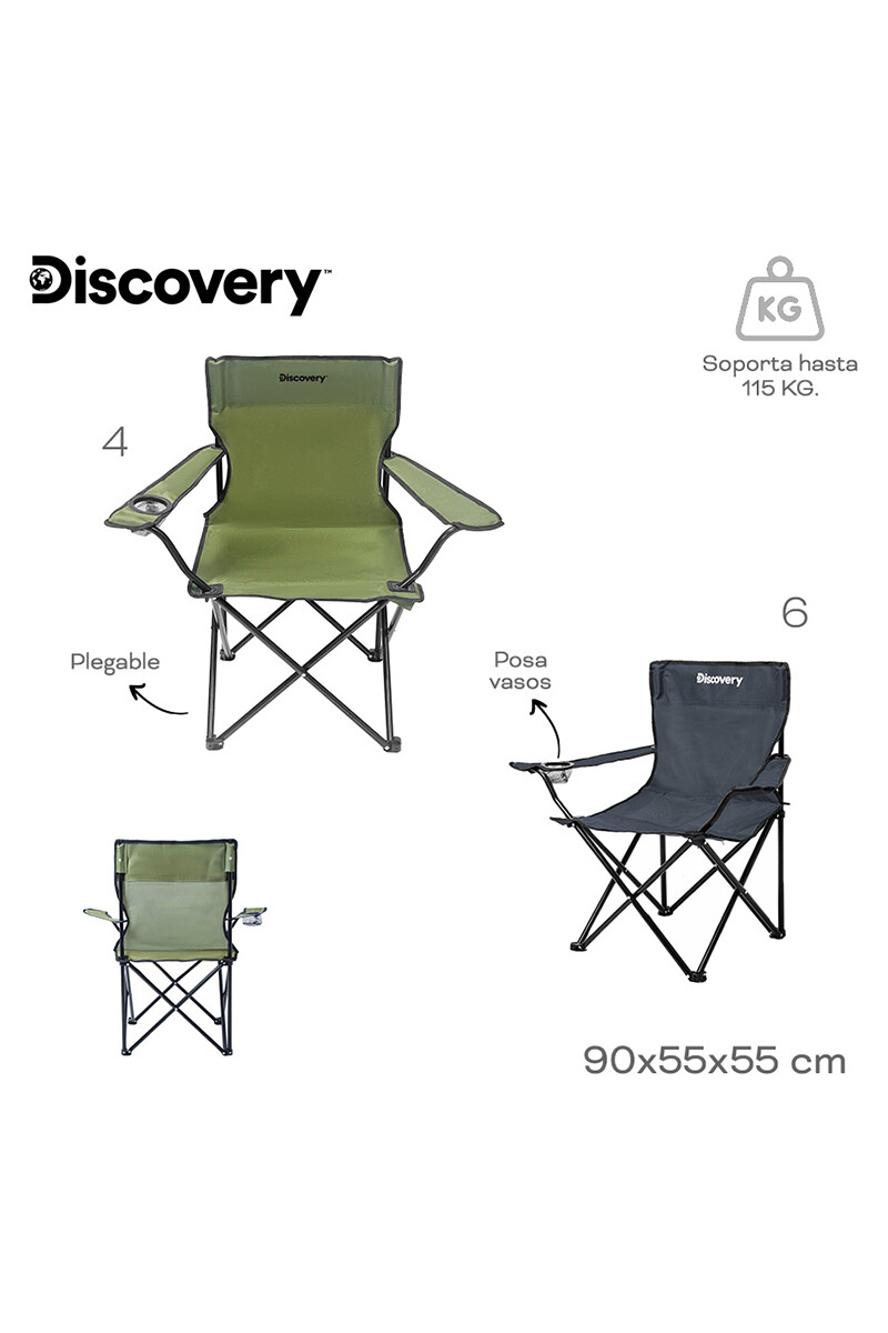 Silla Plegable de Camping Discovery Negro