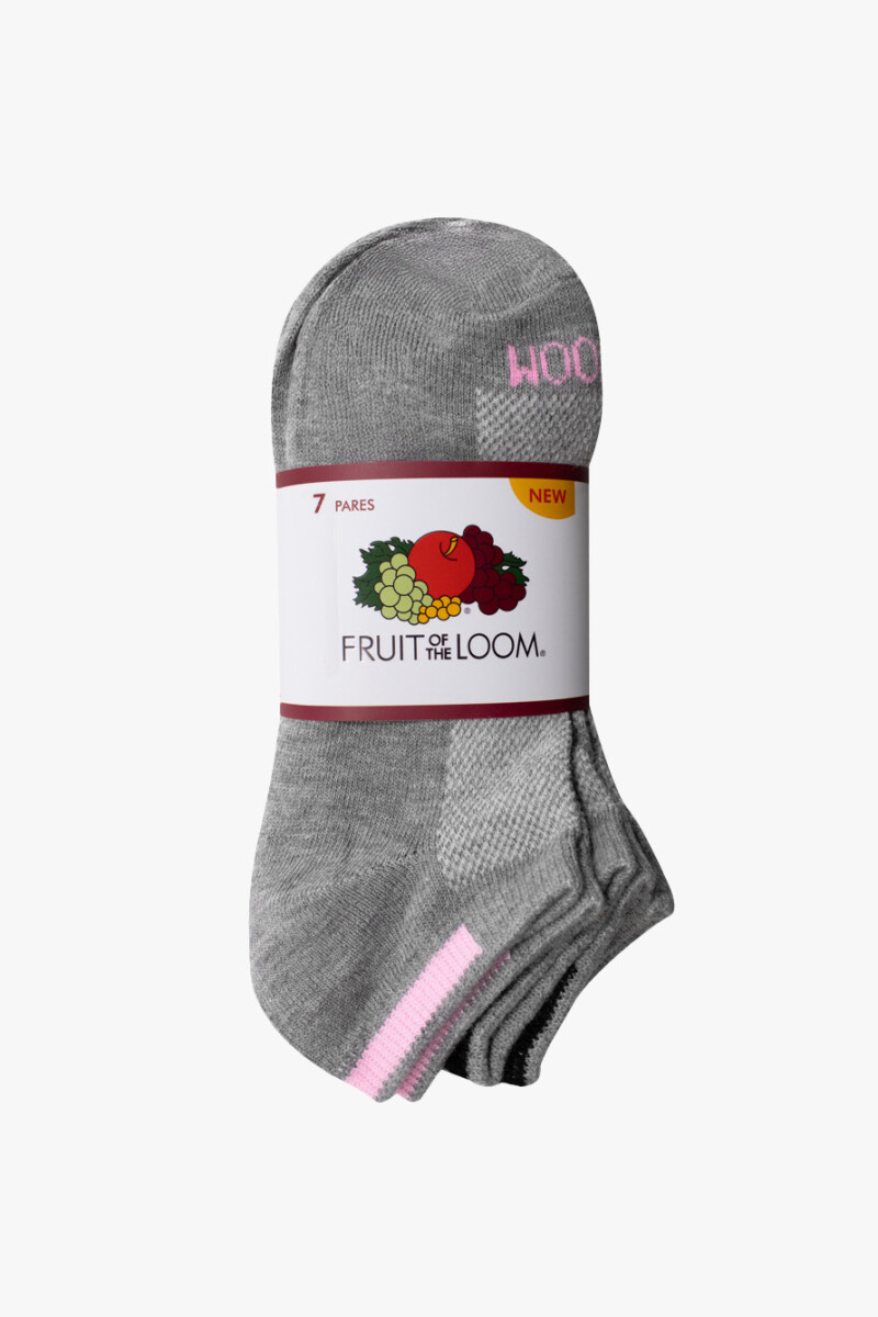 Pack x7 Medias sin caña con diseño para dama GRIS MELANGE