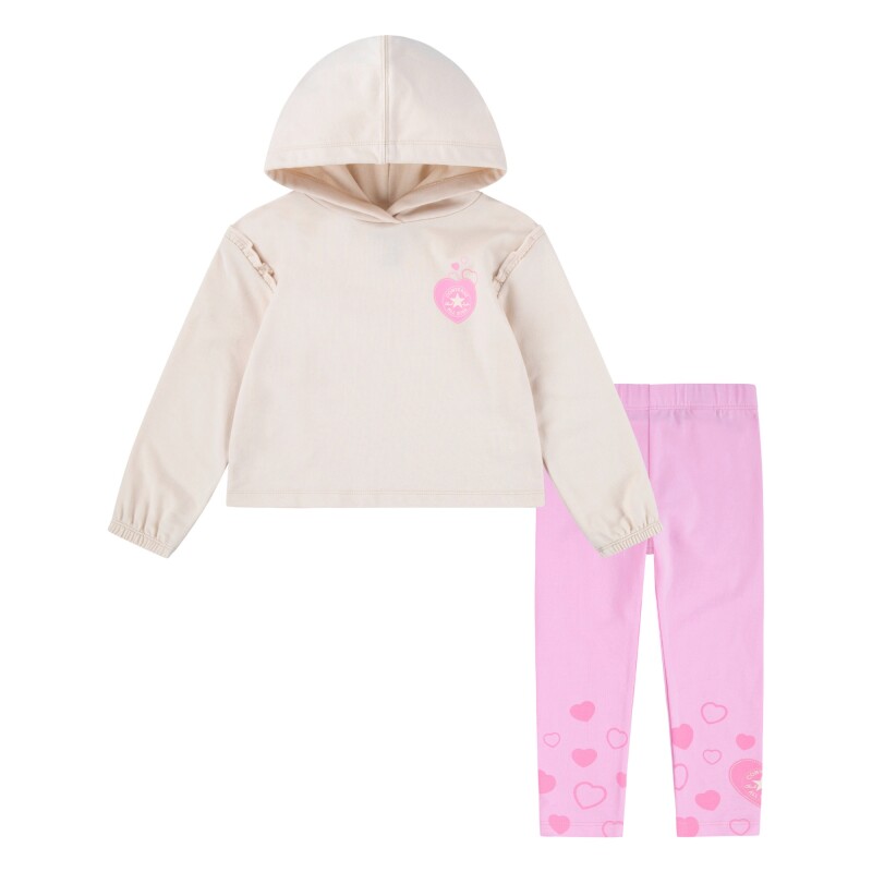 Conjunto Hoodie & Heart Legging de Niña Blanco