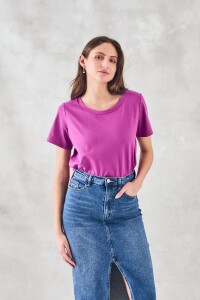 Remera Algodón Peinado Magenta