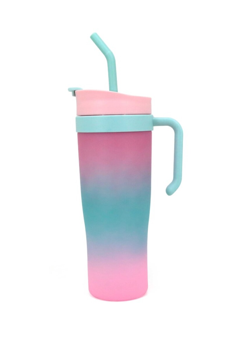 Vaso con sorbo Fucsia