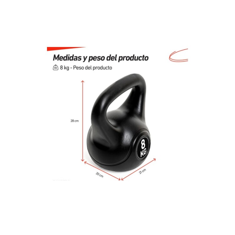 PESA RUSA RECUBIERTA PVC 8KG NEGRO