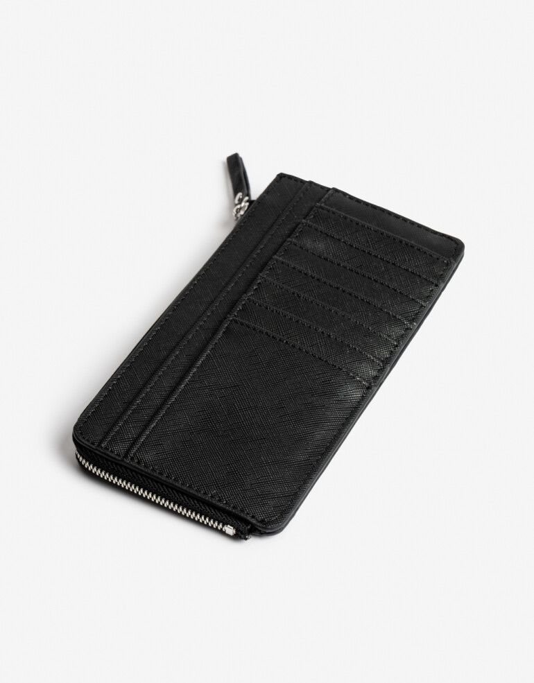 Ficheros Billetera Fichero Rectangular Con Cierre - Negro