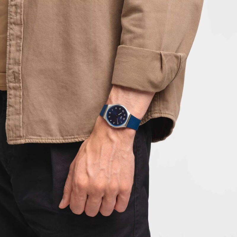 Reloj Swatch SS07S102 para hombre con correa de silicona azul Azul