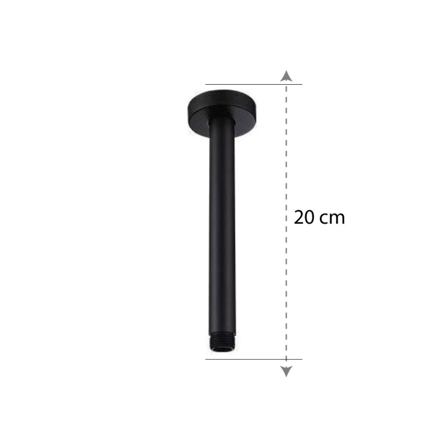 Brazo de Ducha para Roseta de Techo Negra Brazo de Ducha para Roseta de Techo Negra