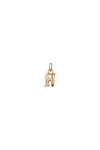 CHARM DE ALEACION DE METALES BAÑADO EN ORO DE 18 K CON FORMA DE LETRA H CON ARGOLLA Charm